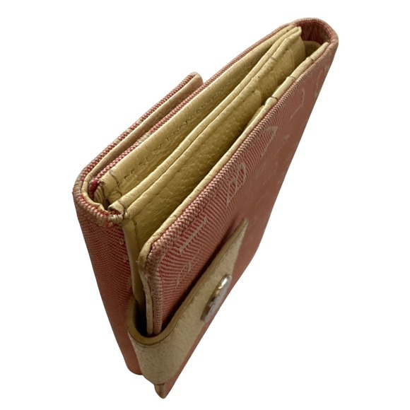 Bvlgari Canvas Leather Tri Fold Wallet Pink Monogram Snap Closure - Picture 6 of 15